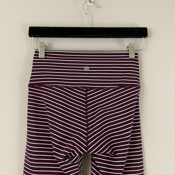 Lululemon Wunder Under Crop Leggings Parallel Stripe Dark Adobe Size 6 - Picture 7 of 7